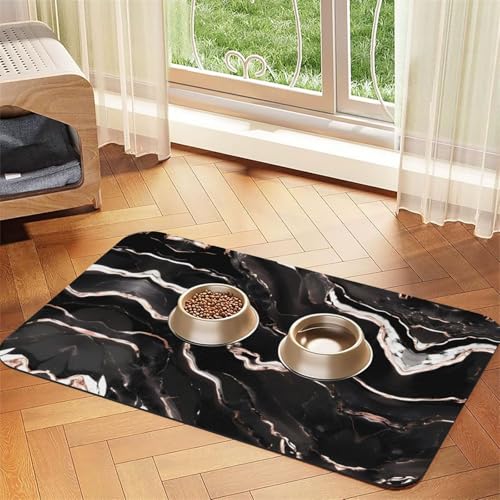 Saugfähige Leder-Tischdecke für Hunde und Katzen, mit Marmor-Aufdruck, Schwarz / Rotgold Saugfähige Leder-Tischdecke für Hunde und Katzen, mit Marmor-Aufdruck, Schwarz / Rotgold von LXqlSS