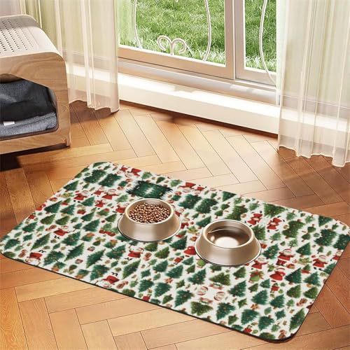 Saugfähige Leder-Tischdecke mit Aufschrift "Merry Christmas" für Hunde und Katzen, Futtermatte aus Leder für Hunde und Katzen von LXqlSS