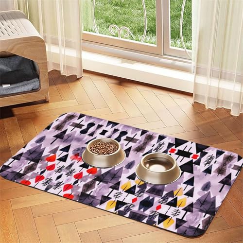 Saugfähige Leder-Tischdecke mit Baum-Kunstdruck für Hunde und Katzen, Futtermatte aus Leder für Hunde und Katzen Saugfähige Leder-Tischdecke mit Baum-Kunstdruck für Hunde und Katzen, Futtermatte aus Leder für Hunde und Katzen von LXqlSS