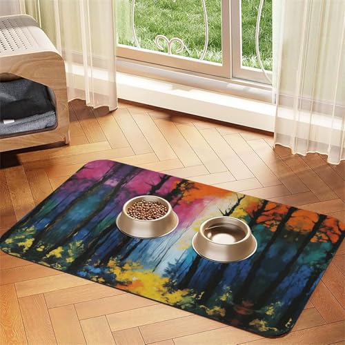 Saugfähige Leder-Tischdecke mit Baum-Kunstdruck für Hunde und Katzen, Futtermatte aus Leder für Hunde und Katzen Saugfähige Leder-Tischdecke mit Baum-Kunstdruck für Hunde und Katzen, Futtermatte aus Leder für Hunde und Katzen von LXqlSS