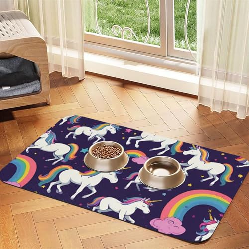 Saugfähige Leder-Tischdecke mit Einhorn-Motiv für Hunde und Katzen, Futtermatte aus Leder für Hunde und Katzen Saugfähige Leder-Tischdecke mit Einhorn-Motiv für Hunde und Katzen, Futtermatte aus Leder für Hunde und Katzen von LXqlSS