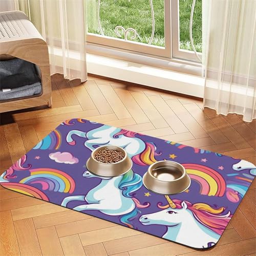 Saugfähige Leder-Tischdecke mit Einhorn-Motiv für Hunde und Katzen, Futtermatte aus Leder für Hunde und Katzen Saugfähige Leder-Tischdecke mit Einhorn-Motiv für Hunde und Katzen, Futtermatte aus Leder für Hunde und Katzen von LXqlSS