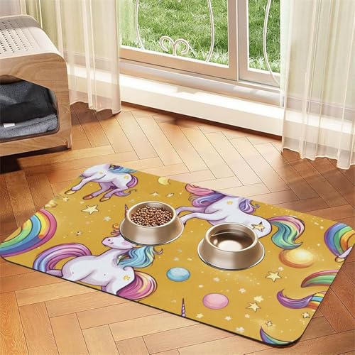 Saugfähige Leder-Tischdecke mit Einhorn-Motiv für Hunde und Katzen, Futtermatte aus Leder für Hunde und Katzen Saugfähige Leder-Tischdecke mit Einhorn-Motiv für Hunde und Katzen, Futtermatte aus Leder für Hunde und Katzen von LXqlSS