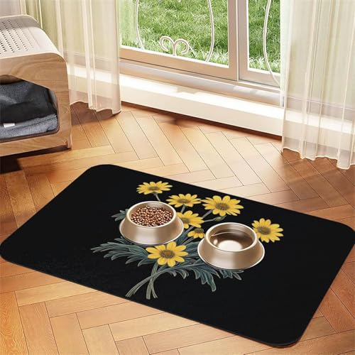 Saugfähige Leder-Tischdecke mit Gänseblümchen-Motiv für Hunde und Katzen, Futtermatte aus Leder für Hunde und Katzen Saugfähige Leder-Tischdecke mit Gänseblümchen-Motiv für Hunde und Katzen, Futtermatte aus Leder für Hunde und Katzen von LXqlSS