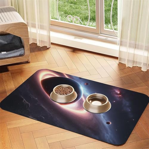 Saugfähige Leder-Tischdecke mit Galaxie-Planeten-Druck, für Hunde und Katzen, Haustierfuttermatte aus Leder für Hunde und Katzen Saugfähige Leder-Tischdecke mit Galaxie-Planeten-Druck, für Hunde und Katzen, Haustierfuttermatte aus Leder für Hunde und Katzen von LXqlSS