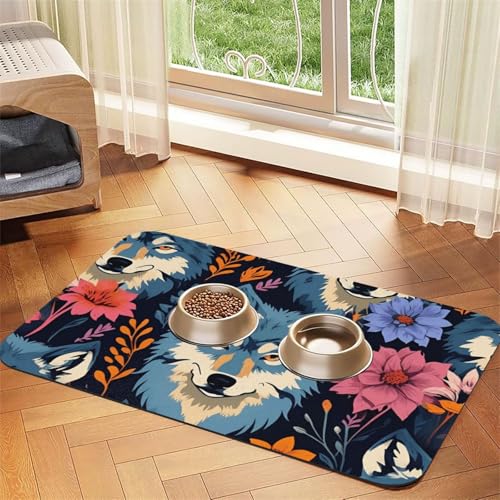 Saugfähige Leder-Tischdecke mit Wolfsmotiven für Hunde und Katzen, Futtermatte aus Leder für Hunde und Katzen Saugfähige Leder-Tischdecke mit Wolfsmotiven für Hunde und Katzen, Futtermatte aus Leder für Hunde und Katzen von LXqlSS