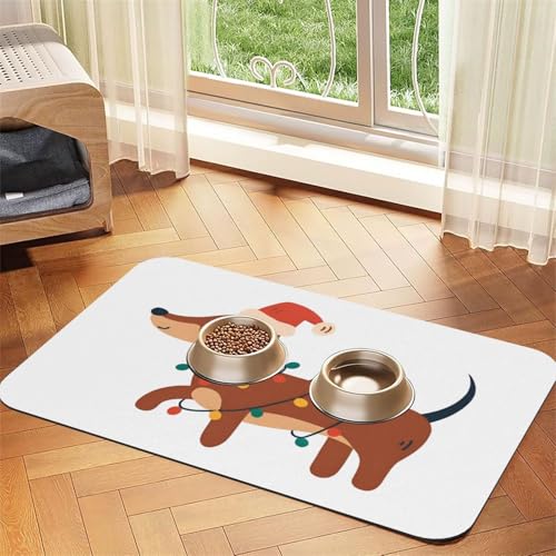 Saugfähige Leder-Tischdecke mit niedlichem Welpen-Motiv, für Hunde und Katzen, Futtermatte aus Leder für Hunde und Katzen von LXqlSS