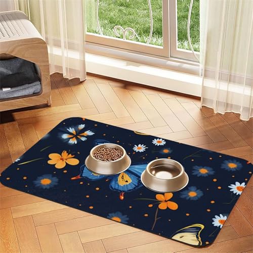 Saugfähige Leder-Tischdecke mit tanzendem Schmetterlings-Aufdruck, für Hunde und Katzen, Futtermatte aus Leder für Hunde und Katzen Saugfähige Leder-Tischdecke mit tanzendem Schmetterlings-Aufdruck, für Hunde und Katzen, Futtermatte aus Leder für Hunde und Katzen von LXqlSS