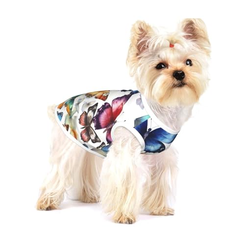Schönes Hundehemd mit Schmetterlings-Aufdruck, Weste für kleine Rassen wie Chihuahuas, Yorkies und Welpen Schönes Hundehemd mit Schmetterlings-Aufdruck, Weste für kleine Rassen wie Chihuahuas, Yorkies und Welpen von LXqlSS