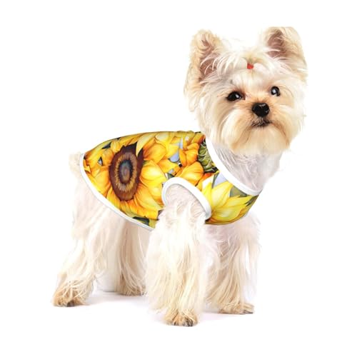 Schönes Hundehemd mit Sonnenblumen-Aufdruck, für kleine Rassen wie Chihuahuas, Yorkies und Welpen Schönes Hundehemd mit Sonnenblumen-Aufdruck, für kleine Rassen wie Chihuahuas, Yorkies und Welpen von LXqlSS