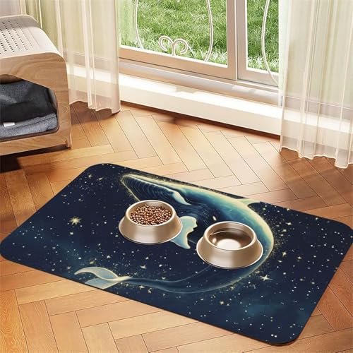 Seehundwal-Oktopus-Fisch-Druck, saugfähige Leder-Tischdecke für Hunde und Katzen, Tierfuttermatte, Leder-Futtermatte für Hunde und Katzen Seehundwal-Oktopus-Fisch-Druck, saugfähige Leder-Tischdecke für Hunde und Katzen, Tierfuttermatte, Leder-Futtermatte für Hunde und Katzen von LXqlSS