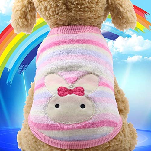 LY Warme Hunde- und Katzen-Kleidung aus weichem Fleece für den Winter, Haustierbedarf, Flanell, Cartoon-Kostüm, Teddy, Pomeranian Pudel, Hundeweste, Outfits, Größe XS, 3020 cm, rosa Spitzhase LY Warme Hunde- und Katzen-Kleidung aus weichem Fleece für den Winter, Haustierbedarf, Flanell, Cartoon-Kostüm, Teddy, Pomeranian Pudel, Hundeweste, Outfits, Größe XS, 3020 cm, rosa Spitzhase von LY