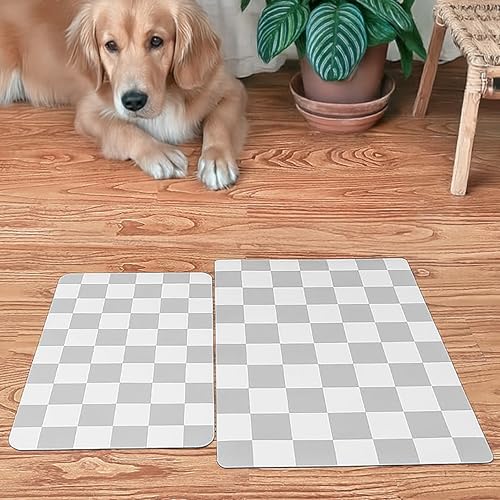 Saugfähige Hundefuttermatte für Böden, rutschfeste Futtermatte für Futter- und Wassernäpfe, schnell trocknend, wasserdicht, Bodenschutz, Haustierbedarf (Grau, 40 x 60 cm) von LYBHZDQ