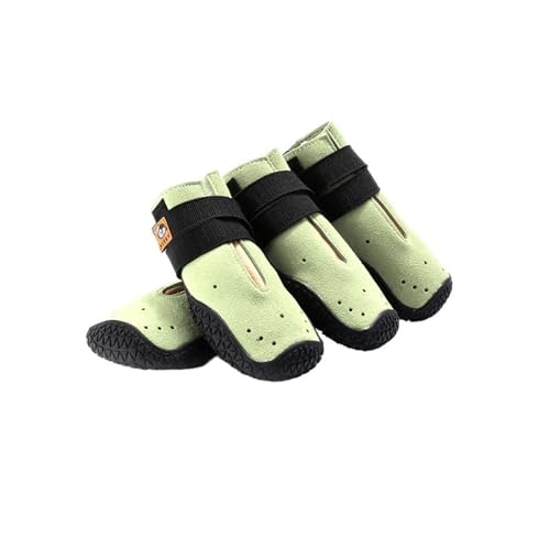 LYCICILI hundeschuhe Set mit 4 rutschfesten, Wasserdichten, bequemen, atmungsaktiven Hundeschuhen for kleine, mittelgroße und große Haustierschuhe im Innen- und Außenbereich (Color : Green, Size : 8 von LYCICILI