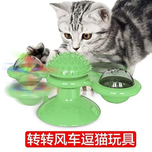 LYCICILI katzenminze Spielzeug Windmühle dreht Katzenspielzeugkarussell, neckende Katze kratzt Haare reiben Instrument Katzenbürste Heimtierbedarf (Color : D, Size : 69 * 75 * 158mm) von LYCICILI
