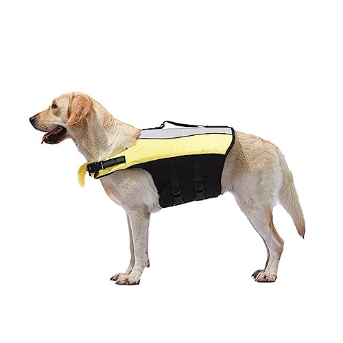 LYCICILI schwimmweste Hund mittel Haustier-Schwimmwesten for den Frühling und Sommer im Freien, geeignet for kleine und mittelgroße Hunde-Schwimmwesten von Teddy Golden Hair Fadou (Color : A, Size : von LYCICILI