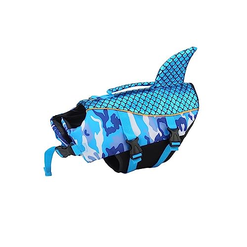 LYCICILI schwimmweste Hund mittel Reflektierende Schuppen-Schwimmweste for Hunde, Schwimmweste for Hunde, Badeanzug for Wasser, Pool, Kleidung for Haustiere, Badebekleidung (Color : Blue, Size : L) von LYCICILI