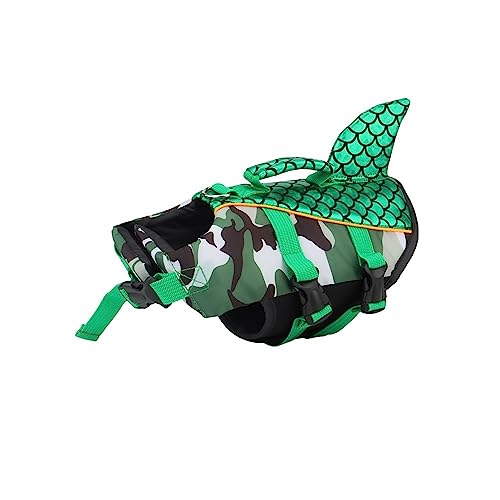 LYCICILI schwimmweste Hund mittel Reflektierende Schuppen-Schwimmweste for Hunde, Schwimmweste for Hunde, Badeanzug for Wasser, Pool, Kleidung for Haustiere, Badebekleidung (Color : Green, Size : XS von LYCICILI