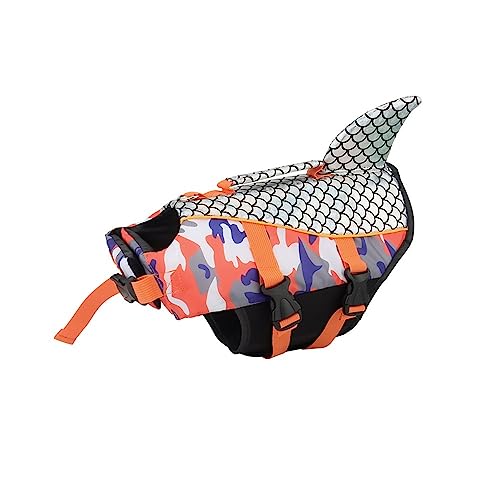 LYCICILI schwimmweste Hund mittel Reflektierende Schuppen-Schwimmweste for Hunde, Schwimmweste for Hunde, Badeanzug for Wasser, Pool, Kleidung for Haustiere, Badebekleidung (Color : Orange, Size : 2 von LYCICILI