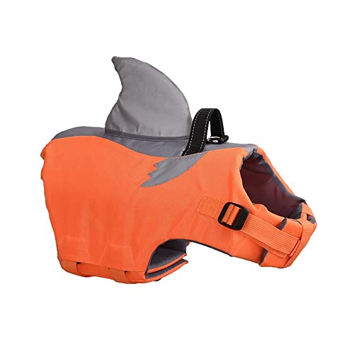 LYCICILI schwimmweste Hund mittel Verstellbare Schwimmweste for Hunde, Lebensretter for Hunde, Heimtierbedarf, Haifischwesten for Schwimmbad, Strand, Bootfahren (Color : Orange, Size : XL) von LYCICILI