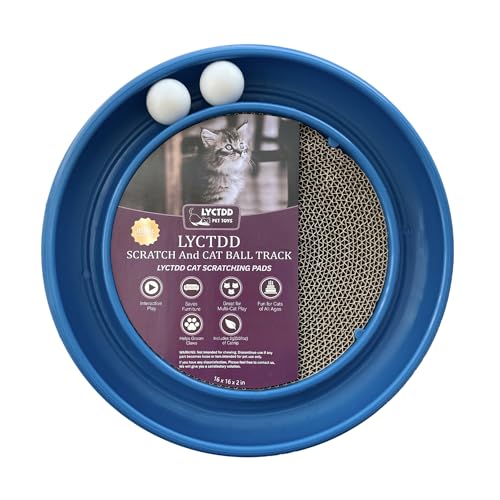 LYCTDD Katzenball Track,Cat Scratching Board,Cat Scratchers for Indoor Cats,Cat Ball Toy Cat Toys for Bored Indoor Adult Cats for Kitten Mental Physical Exercise with Spare Ball to Prevent Loss (Blue) LYCTDD Katzenball Track,Cat Scratching Board,Cat Scratchers for Indoor Cats,Cat Ball Toy Cat Toys for Bored Indoor Adult Cats for Kitten Mental Physical Exercise with Spare Ball to Prevent Loss (Blue) von LYCTDD
