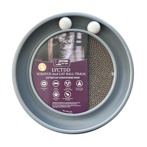 LYCTDD Kratzbrett, Katzenballschiene, Katzenkratzer für Indoor-Katzen, Katzenspielzeug, Katzenspielzeug für gelangweilte Indoor-Katzen, für Kätzchen, geistige körperliche Übung, mit Ersatzball, um LYCTDD Kratzbrett, Katzenballschiene, Katzenkratzer für Indoor-Katzen, Katzenspielzeug, Katzenspielzeug für gelangweilte Indoor-Katzen, für Kätzchen, geistige körperliche Übung, mit Ersatzball, um von LYCTDD