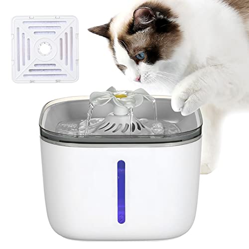 LYEAA 2L Cat Water Fountain, for Pet Dog Automatic Water Dispenser Mute Drinking Bowl with Activated Carbon Filter for Automatic Pet Flower Water Dispenser Water Filter von LYEAA