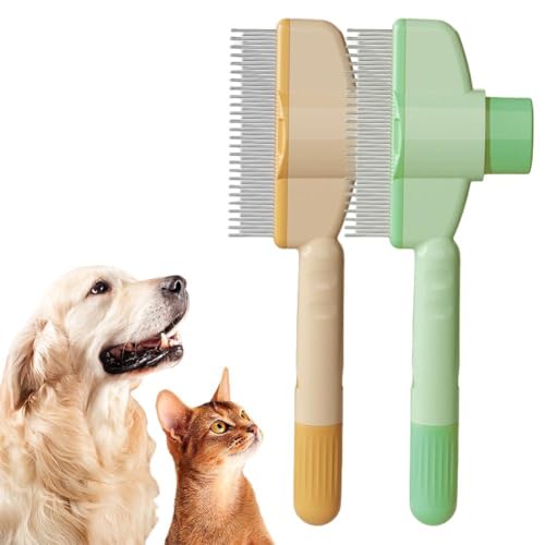 LYEAA -Katzenpinsel mit Freisetzung Taste Selbstreinigung Slicker Pinsel Hundebinsel (gelb) von LYEAA