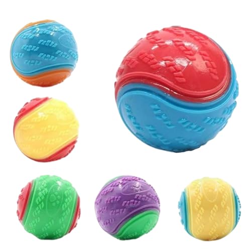 LYEAA Quietschender Hundeball aus Gummi, Kauspielzeug, interaktives Zahnreinigungsspielzeug für Welpen und große Hunde LYEAA Quietschender Hundeball aus Gummi, Kauspielzeug, interaktives Zahnreinigungsspielzeug für Welpen und große Hunde von LYEAA