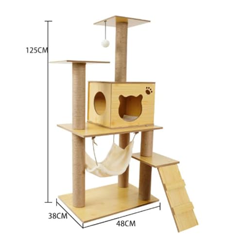 Stabiler und langlebiger Kratzbaum, sorgenfreier Kratzbaum für mehrere Katzen für den Innenbereich (M015) von LYFDPN