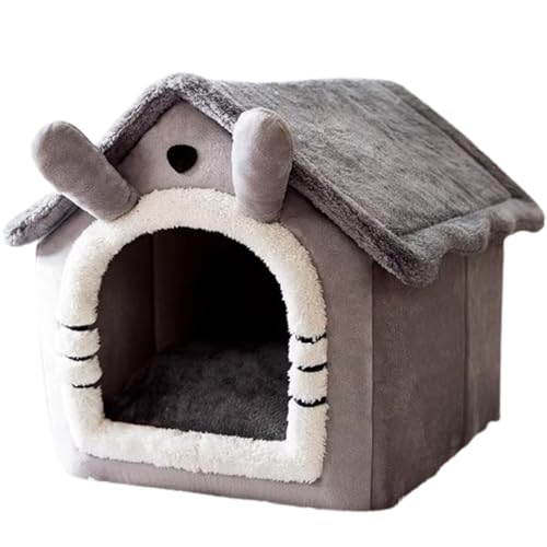 Wasserdichtes und feuchtigkeitsbeständiges Katzenhaus, einfach zu lagern und Nicht leicht zu verformen. Katzenhaus für den Innenbereich (Gray Long Ears L) von LYFDPN