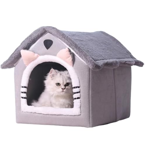 Wasserdichtes und feuchtigkeitsbeständiges Katzenhaus, einfach zu lagern und Nicht leicht zu verformen. Katzenhaus für den Innenbereich (pink Ears L) von LYFDPN