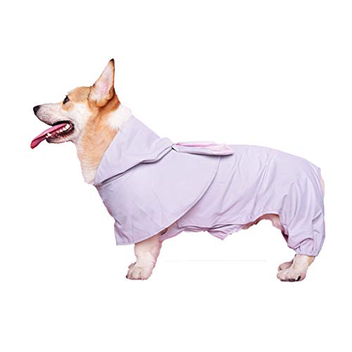 LYJIN Haustier-Hunderegenmantel Poncho, Haustier Wasserdicht Vier-Fuß-Regen Cape Cape Raincoat mit Cape Geeignet für mittlere Haustiere wie Corgi Shiba Inu,XL von LYJIN