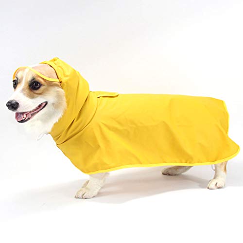 LYJIN Haustier-Hunderegenmantel Poncho, Hellgelb Cape Raincoat Anti-Dirty Wasserdicht Bauch Geeignet für mittlere und große Tiere wie Shiba Inu Golden Retriever,XL von LYJIN