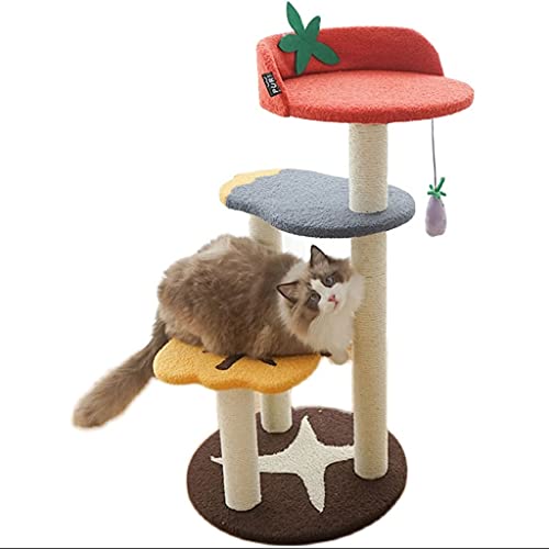 Kratzbaum mit Kratzstämmen, Katzenturm für große Katzen, Kttens Aktivitätsturm für Indoor-Katzen mit mehreren Ebenen zum Entspannen von LYLY