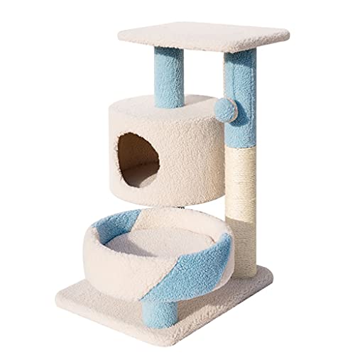LYLY Kratzbaum, 75 cm großer Katzenturm mit Sockel für Indoor-Katzen, mehrstöckiges Katzenhaus mit Kratzstämmen für Kätzchen zum Spielen und Ausruhen (Farbe: B) von LYLY