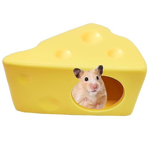 LYML.E1 Hamsterversteck aus Keramik, Hamsterkäseform, niedlich, geeignet für alle Jahreszeiten, geeignet für Zwerghamster, Rennmäuse, Mäuse und andere Kleintiere. Käse von LYML.E1