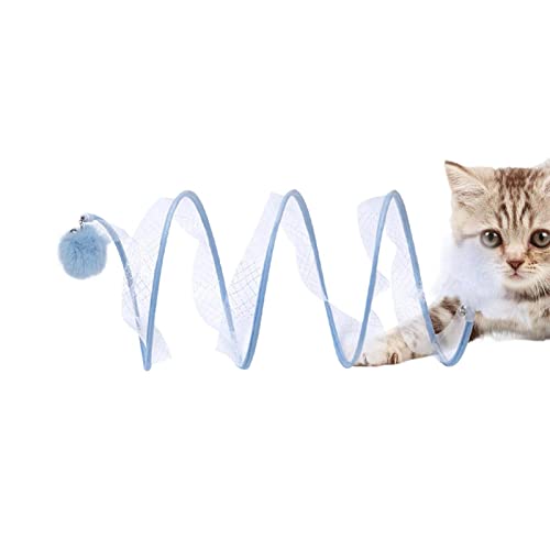 Gefalteter Katzentunnel,S-Typ-Katzentunnel-Röhrenspielzeugfeder | Lustiges zusammenklappbares Katzentunnelrohr für Haustiere, Katzentunnelrohrspielzeugfeder, Katzentunnellabyrinth für alle Lynsay von LYNSAY