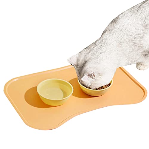 LYNSAY Futternapf-Matte | Wasserdichtes Tischset für Hunde und Katzen | Futterkissen Wasserkissen erhöhte Kanten für Katzen und Hunde Leckerlis, Haustierzubehör von LYNSAY