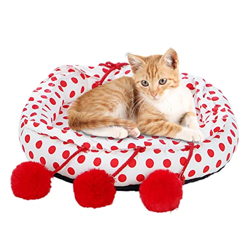 LYNSAY Hundebetten für kleine Hunde | Kätzchenbetten für Indoor-Katzen, bietet Kopfstütze, niedliches Katzenbett für Indoor-Katzen, super weiches Kätzchenbett und Welpenbett von LYNSAY