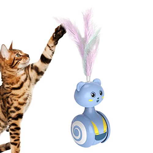 LYNSAY Katzen-Ball-Spielzeug – Selbstunterhaltung, Katzen-Becher mit Federbällen – Innen- und Außenbereich, interaktives Spielbecher, für Training, Jagd und Training von LYNSAY