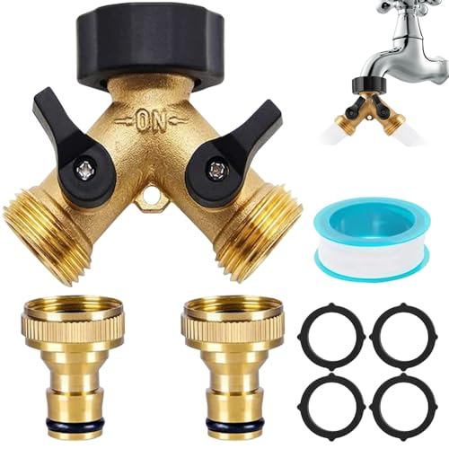 LYPPUL 2 Wege Verteiler Wasser 3/4 Zoll, Y Verteiler Wasseranschluss von 2 Geräten mit separatem Schalter, Gartenschlauch Verteiler für den Einsatz auf Waschmaschine, Küche, Garten, Rasen Wasserhähne LYPPUL 2 Wege Verteiler Wasser 3/4 Zoll, Y Verteiler Wasseranschluss von 2 Geräten mit separatem Schalter, Gartenschlauch Verteiler für den Einsatz auf Waschmaschine, Küche, Garten, Rasen Wasserhähne von LYPPUL
