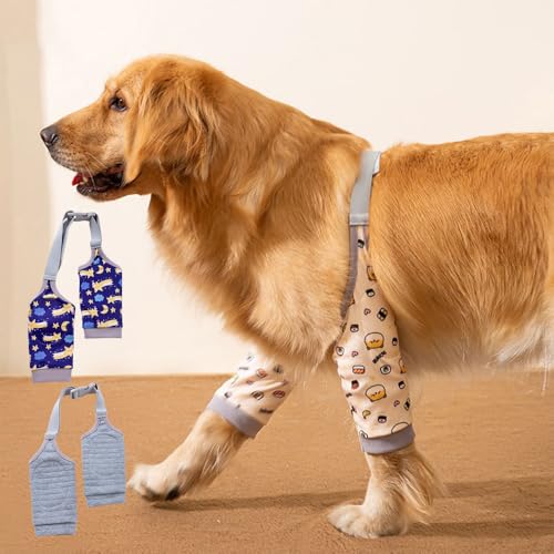 LYPPUL 3 Stück Recovery Sleeve Hund, Ellenbogenbandage Hund für mittelgroße und große hundes, Hundebeinschutz, verhindert das Lecken von Wunden, Ellbogenschoner hilft bei Arthritis (2XL) von LYPPUL