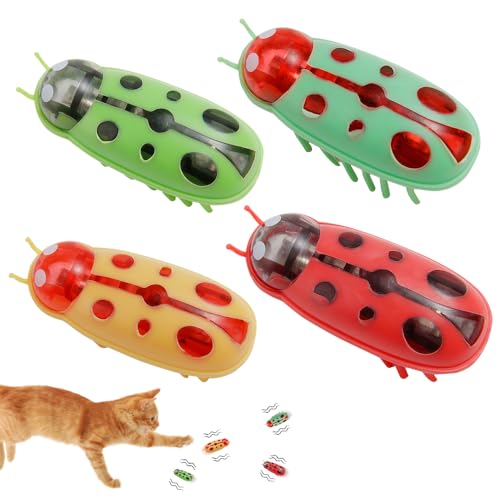 LYPPUL 4 Stück Mini Käfer, Interaktives Katzenspielzeug, Elektrisches Insekt, Katze, Hund, Maus, Käfer, Automatisches Spielzeug, Elektrisches Haustier Marienkäfer Spielzeug für Katzen und Hunde LYPPUL 4 Stück Mini Käfer, Interaktives Katzenspielzeug, Elektrisches Insekt, Katze, Hund, Maus, Käfer, Automatisches Spielzeug, Elektrisches Haustier Marienkäfer Spielzeug für Katzen und Hunde von LYPPUL