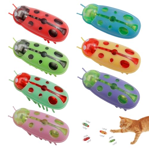 LYPPUL 7 Stück Mini Käfer, Interaktives Katzenspielzeug, Elektrisches Insekt, Katze, Hund, Maus, Käfer, Automatisches Spielzeug, Elektrisches Haustier Marienkäfer Spielzeug für Katzen und Hunde LYPPUL 7 Stück Mini Käfer, Interaktives Katzenspielzeug, Elektrisches Insekt, Katze, Hund, Maus, Käfer, Automatisches Spielzeug, Elektrisches Haustier Marienkäfer Spielzeug für Katzen und Hunde von LYPPUL