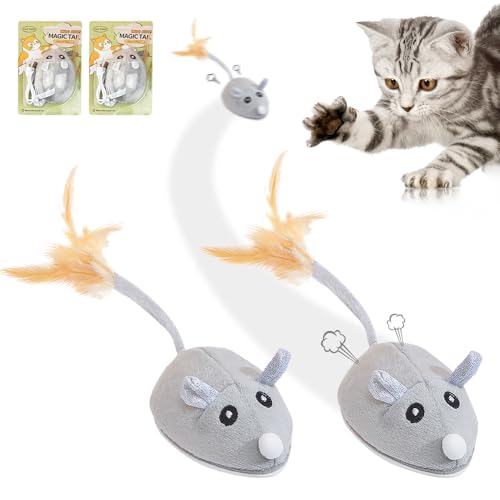 LYPPUL Katzenspielzeug Elektrisch Spielmaus, 2 Stück Katzenspielzeug Maus Elektrisch, Mausspielzeug Katzen Selbstbeschäftigung mit Federschwanz USB Wiederaufladbare Interaktive Spielzeug für Katzen LYPPUL Katzenspielzeug Elektrisch Spielmaus, 2 Stück Katzenspielzeug Maus Elektrisch, Mausspielzeug Katzen Selbstbeschäftigung mit Federschwanz USB Wiederaufladbare Interaktive Spielzeug für Katzen von LYPPUL