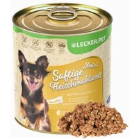 Lyra Pet Lecker.Pet Josie's Saftige Fleischmahlzeit Sensitiv mit Pute & Reis Hundefutter Nassfutter 18x800 g von LYRA PET