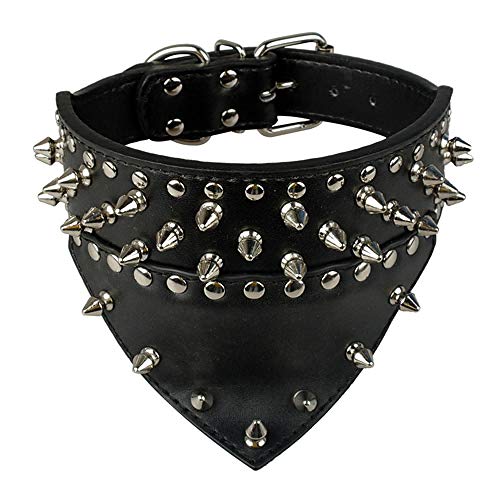 LYVQZPWLRHund mit Werkzeug, Basic Hundeleinen Hundehalsband Leder Hundehalsband mit Bandana Halsgröße(Black,X-Large) von LYVQZPWLR