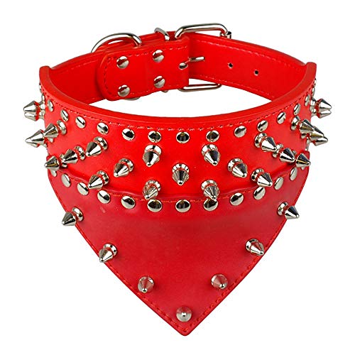LYVQZPWLRHund mit Werkzeug, Basic Hundeleinen Hundehalsband Leder Hundehalsband mit Bandana Halsgröße(Rosso,Small) von LYVQZPWLR