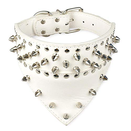 LYVQZPWLRHund mit Werkzeug, Basic Hundeleinen Hundehalsband Leder Hundehalsband mit Bandana Halsgröße(White,X-Large) von LYVQZPWLR